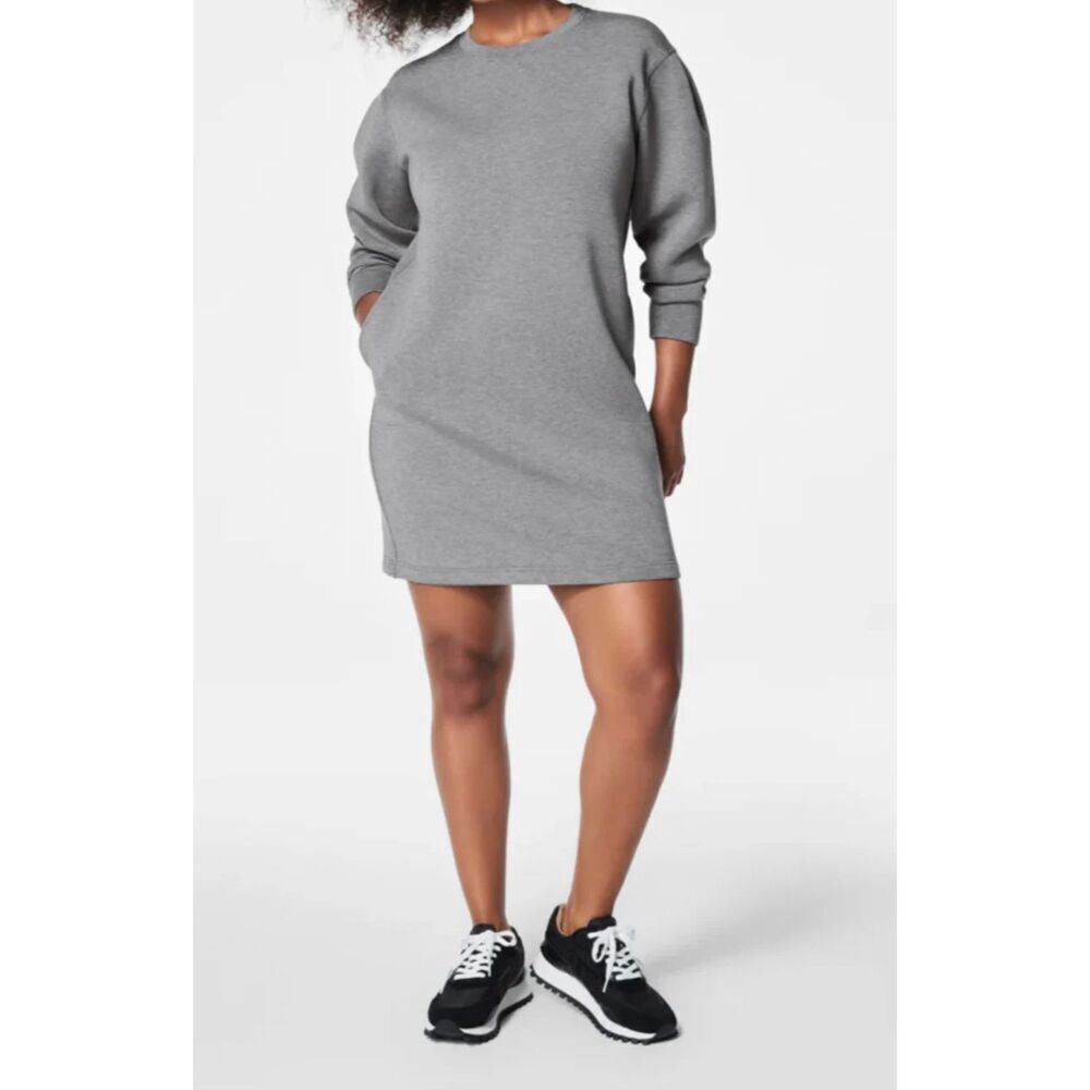 Spanx Air Essentials Dress Mid Grey Long Sleeve Size Small NEW